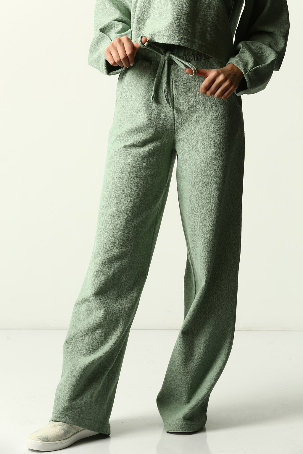 شلوار آزاد ژاکارد کرپ زنانه