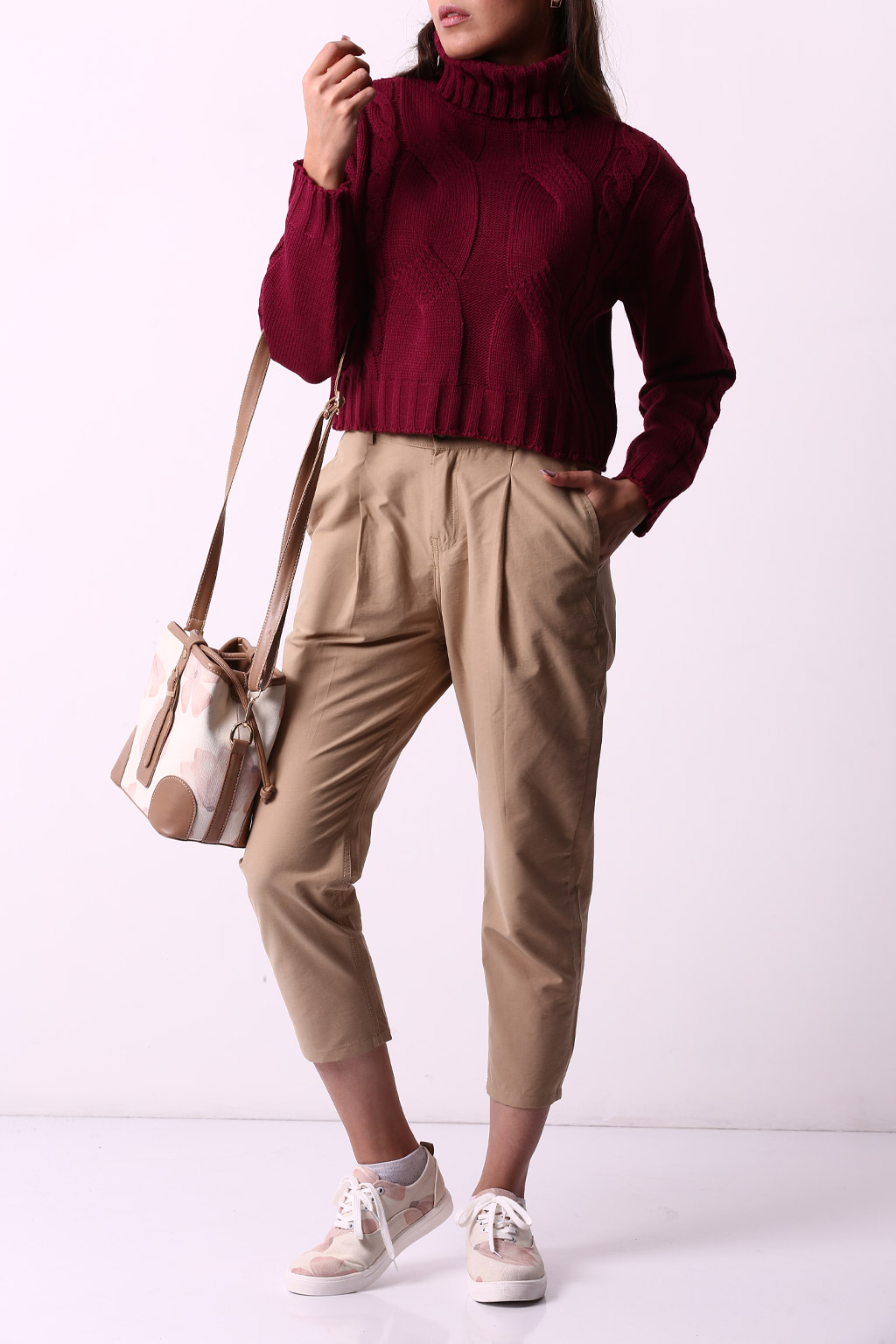 شلوار کتان پیلی دار زنانه