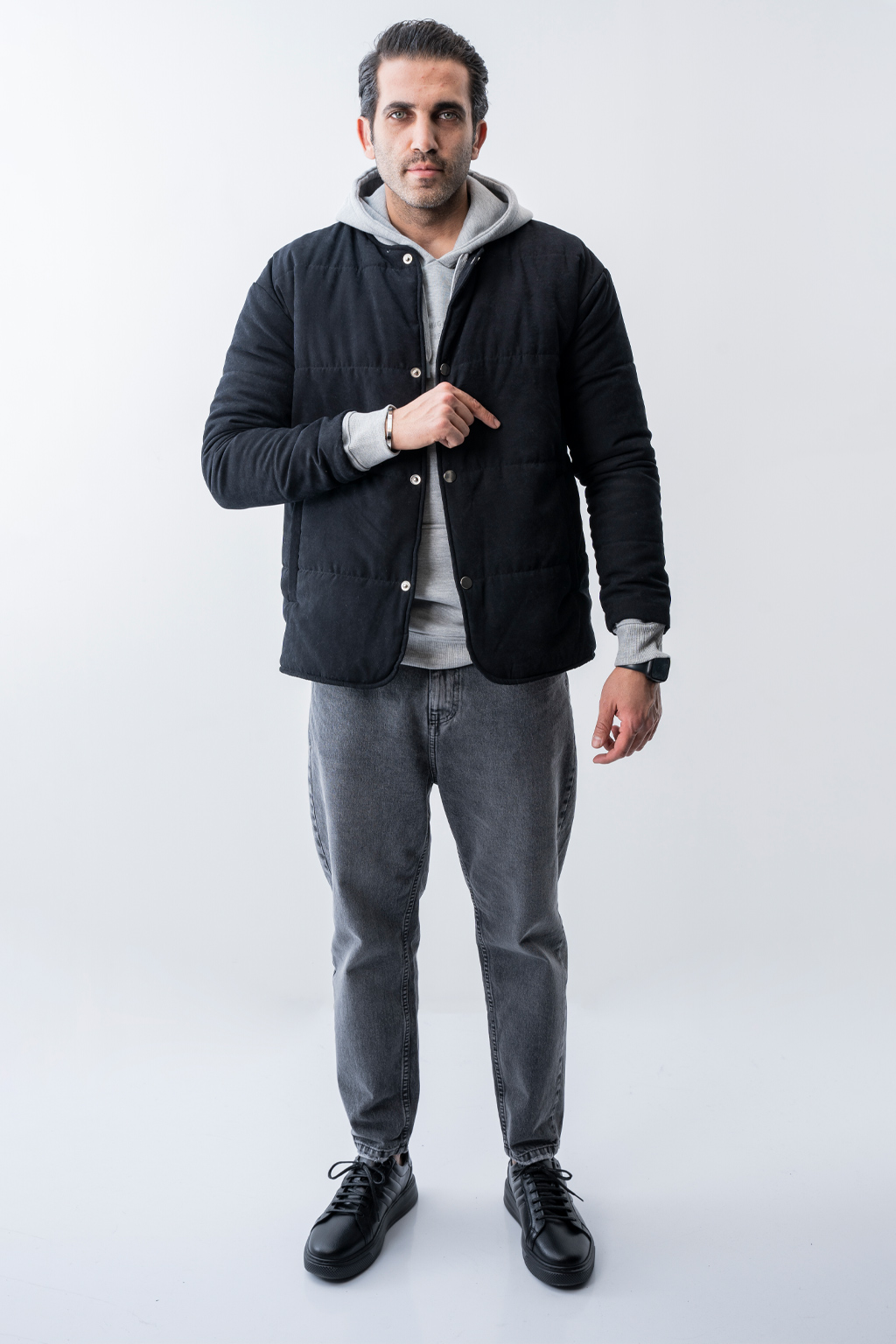 کاپشن بیسیک یقه گرد مردانه