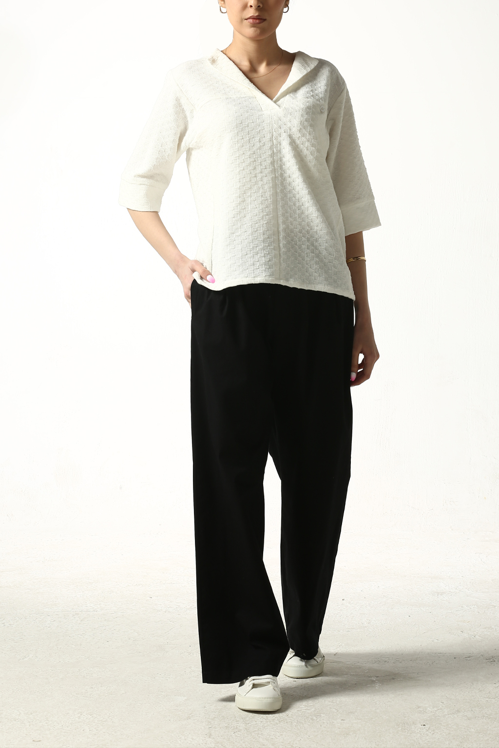 شومیز جیب مخفی یقه برگردان زنانه