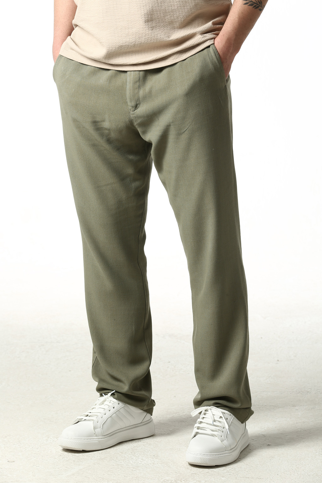 شلوار راسته پشت کمر کش دار مردانه