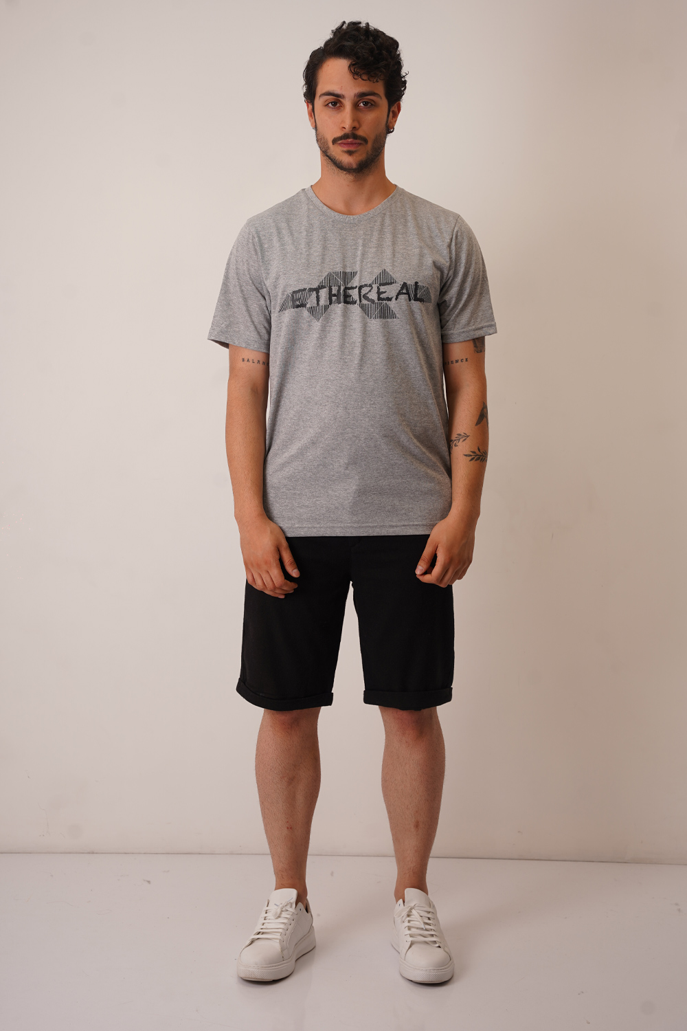 تیشرت یقه کشبافت چاپی ethereal مردانه