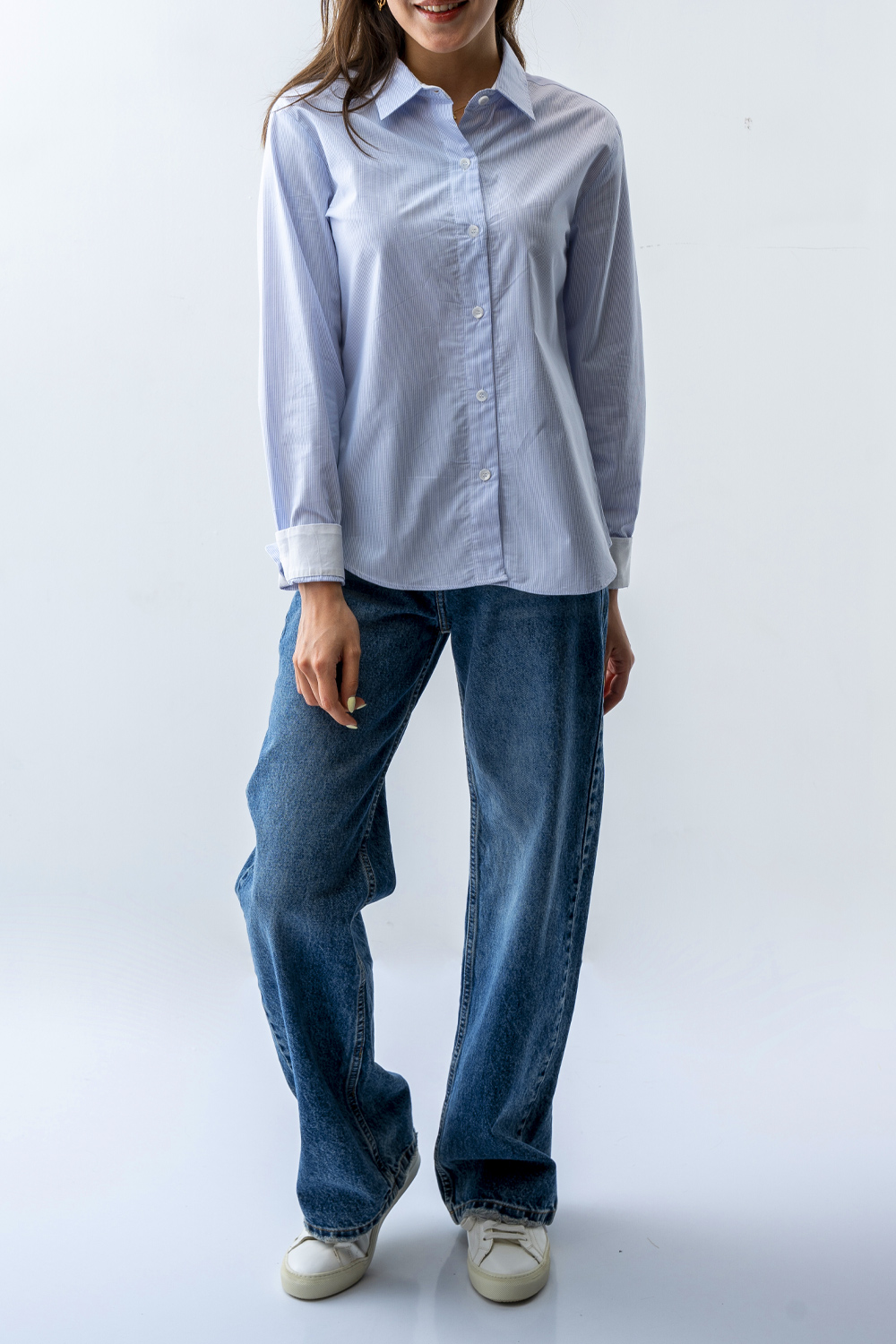 شومیز بیسیک راه دار ترکیبی زنانه