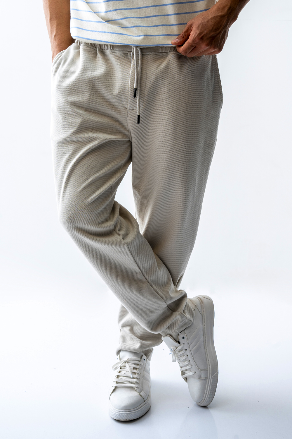 شلوار کمرکش بند دار مردانه