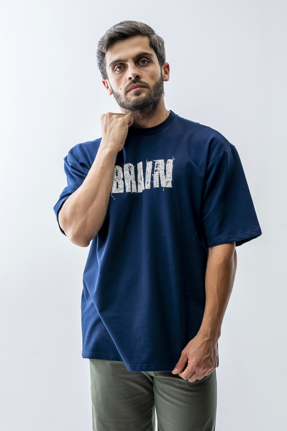 تیشرت باکسی چاپی brain مردانه