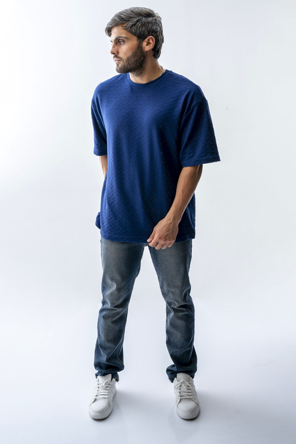 تیشرت باکسی ژاکارد مردانه