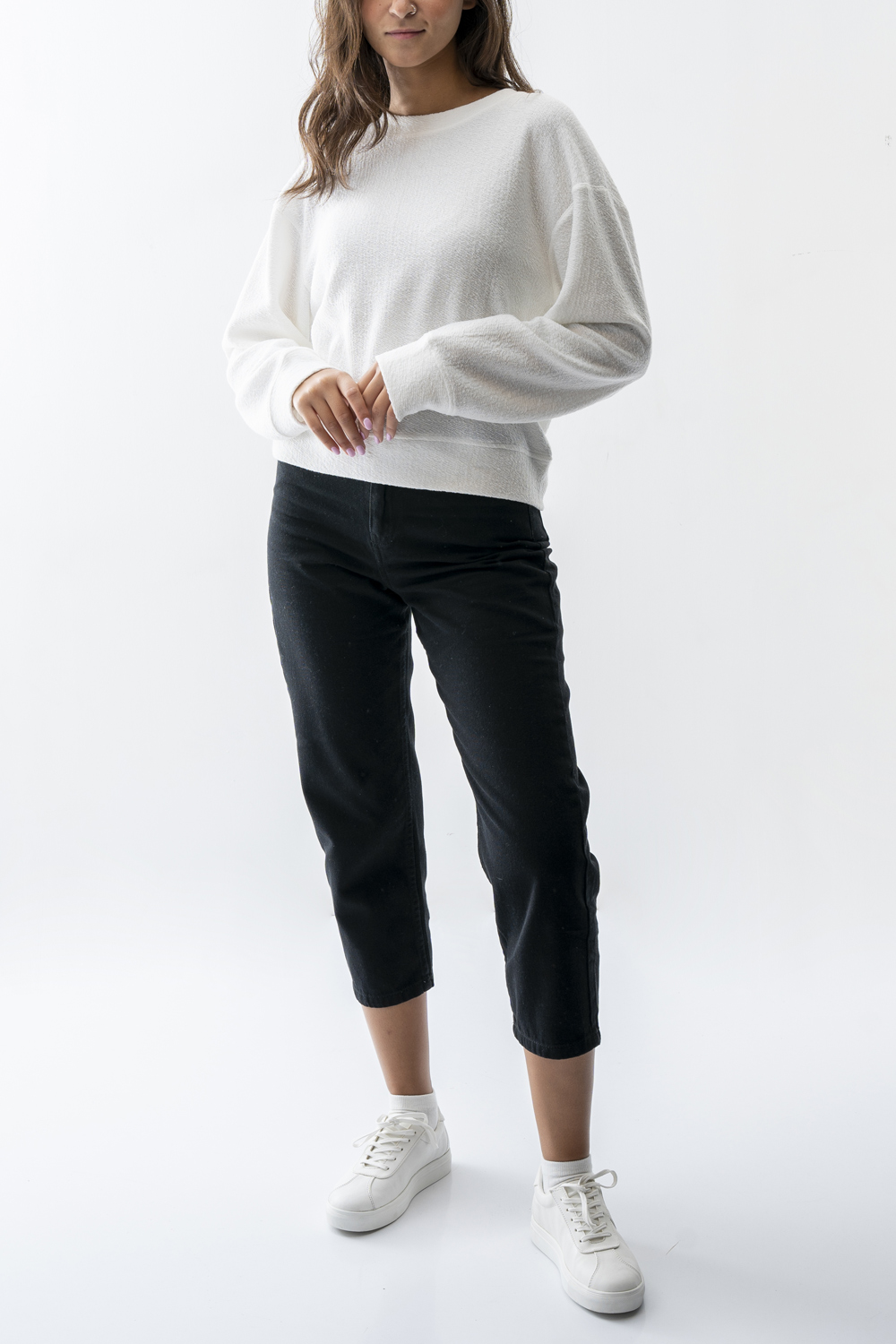 تیشرت آستین بلند یقه گرد زنانه