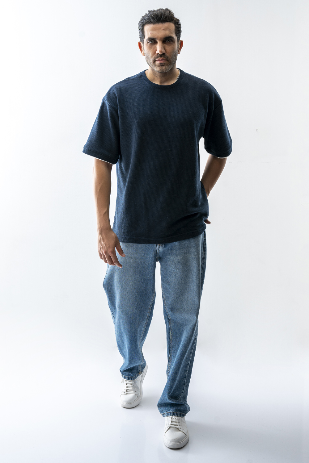 تیشرت آستین کوتاه ژاکارد جودونی مردانه