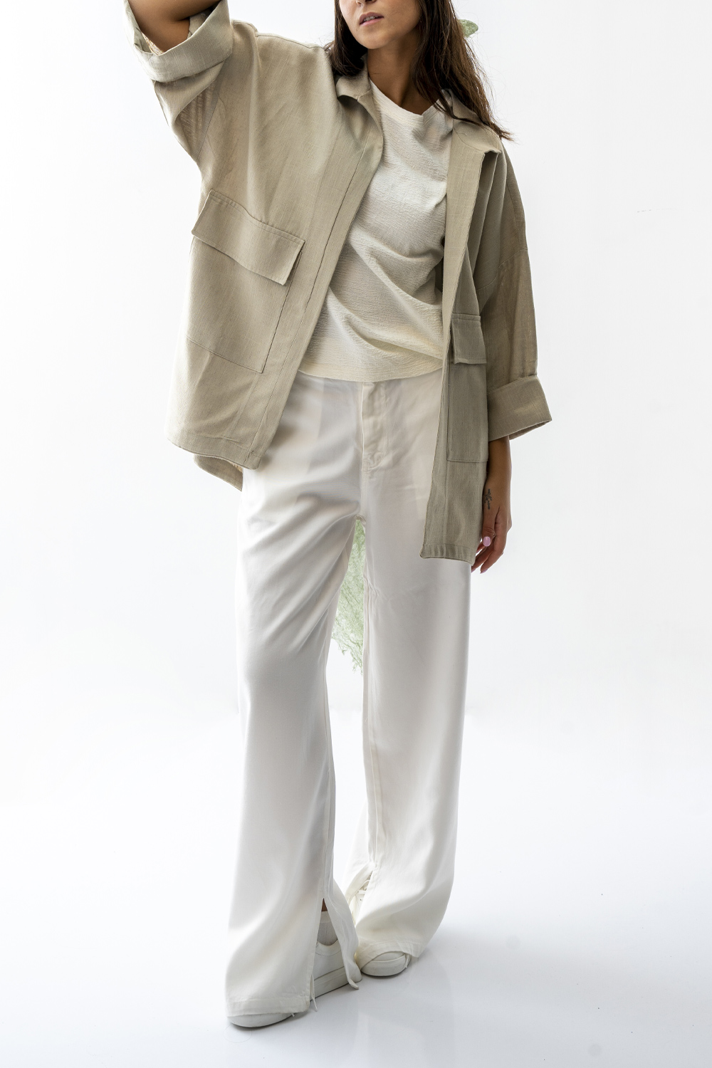 مانتو جیب دار آستین پاکتی زنانه