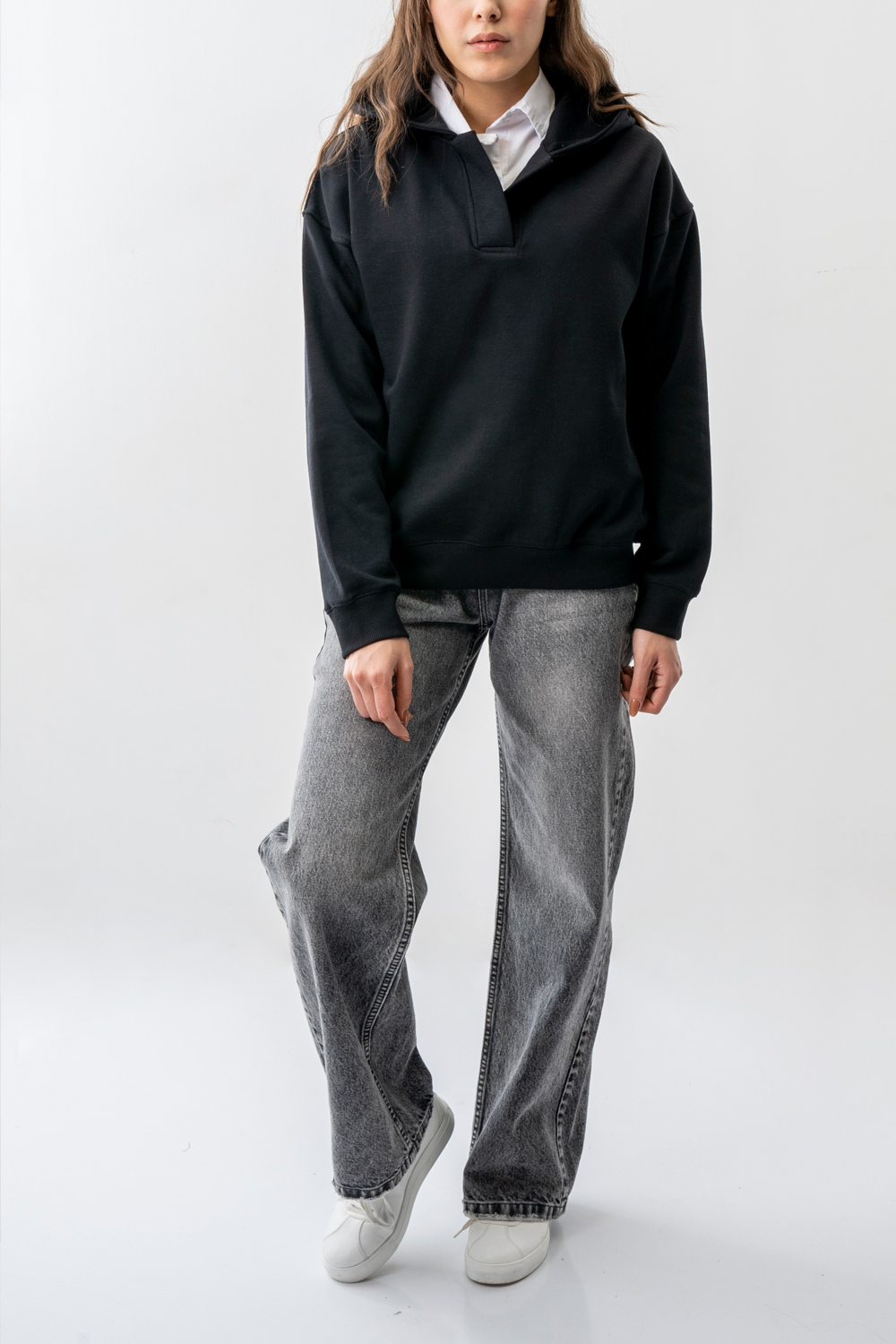 هودی نیم قاپک مچ دار زنانه  