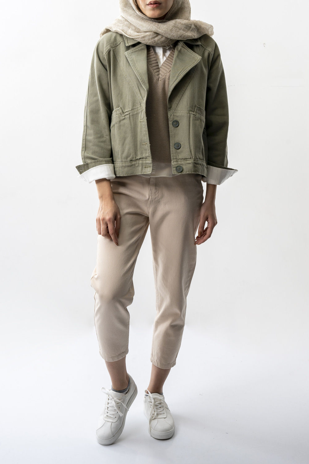 کت آستین رگلان کتان زنانه  