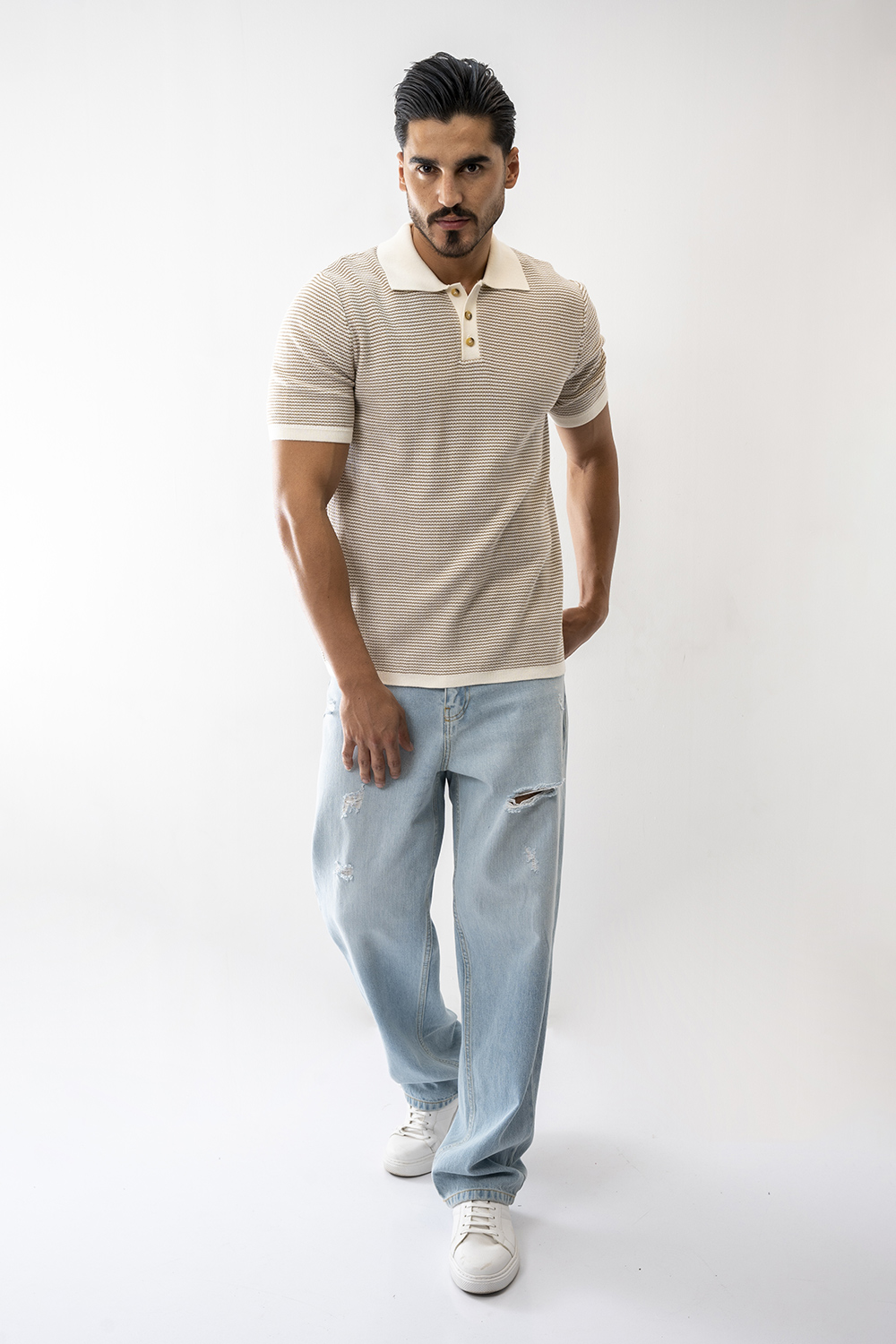 پلوشرت بافت آستین کوتاه مردانه