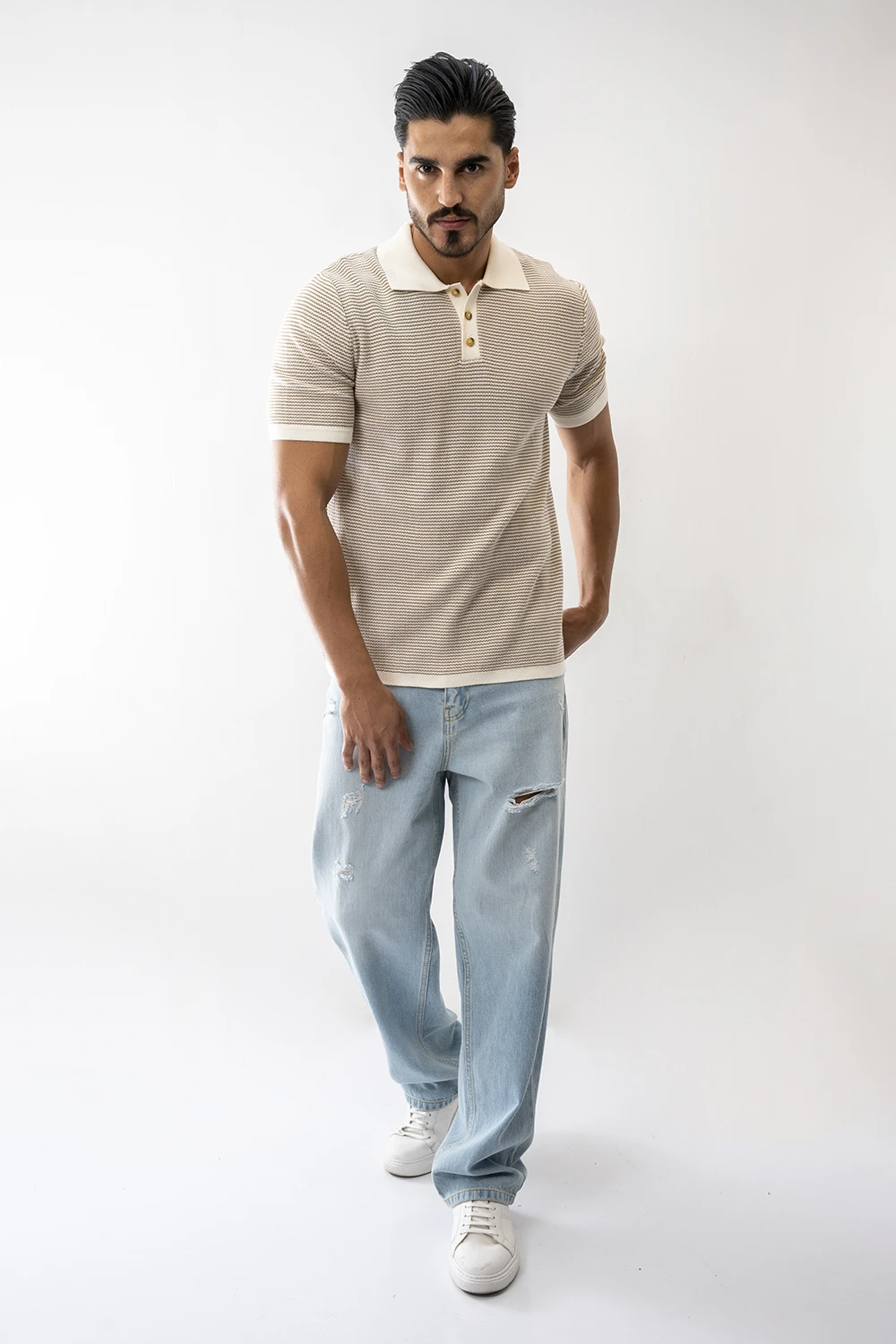 پلوشرت بافت آستین کوتاه مردانه