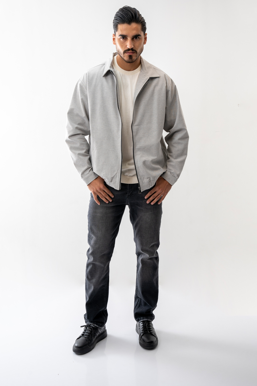 کت کتان زیپدار مردانه