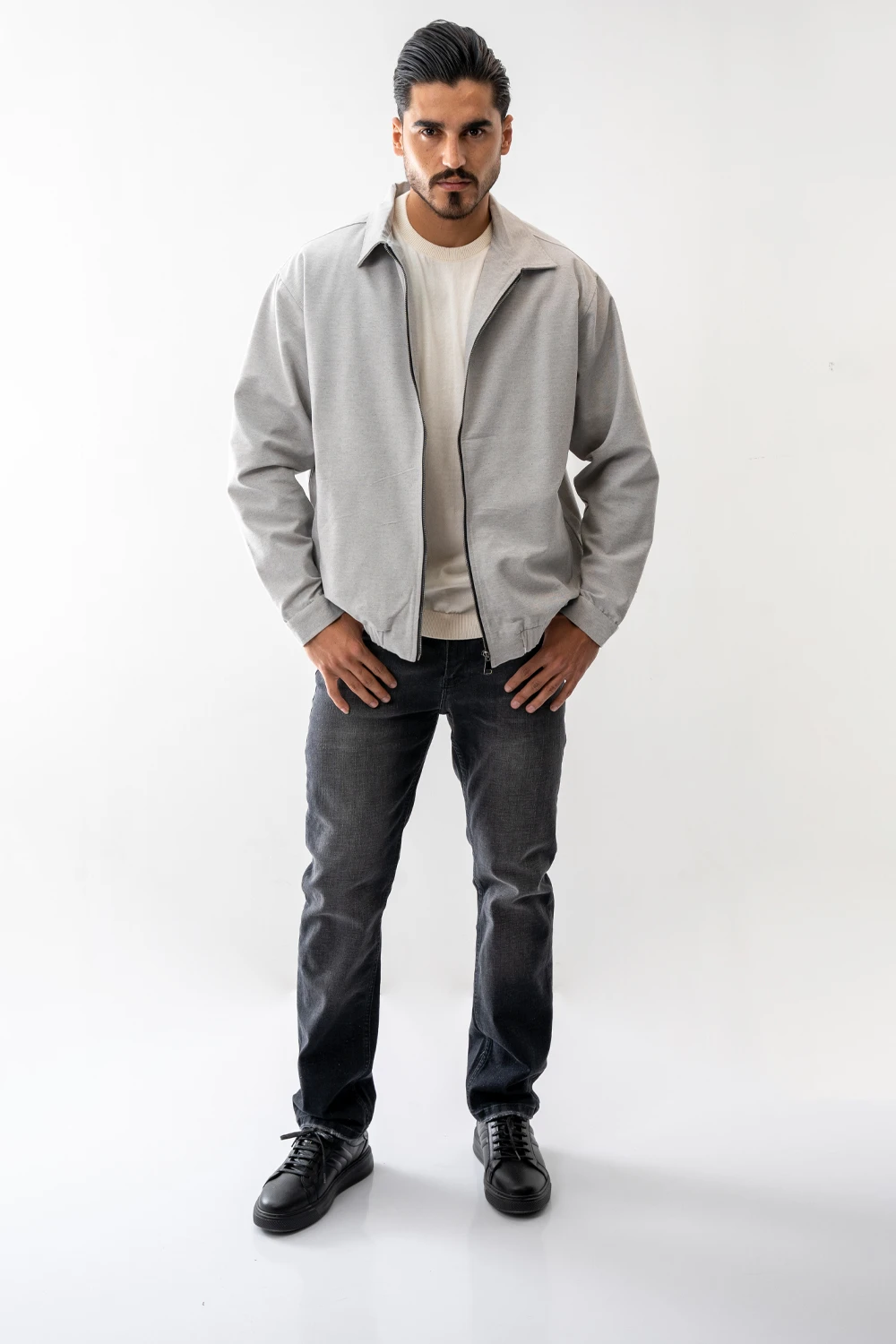 کت کتان زیپدار مردانه