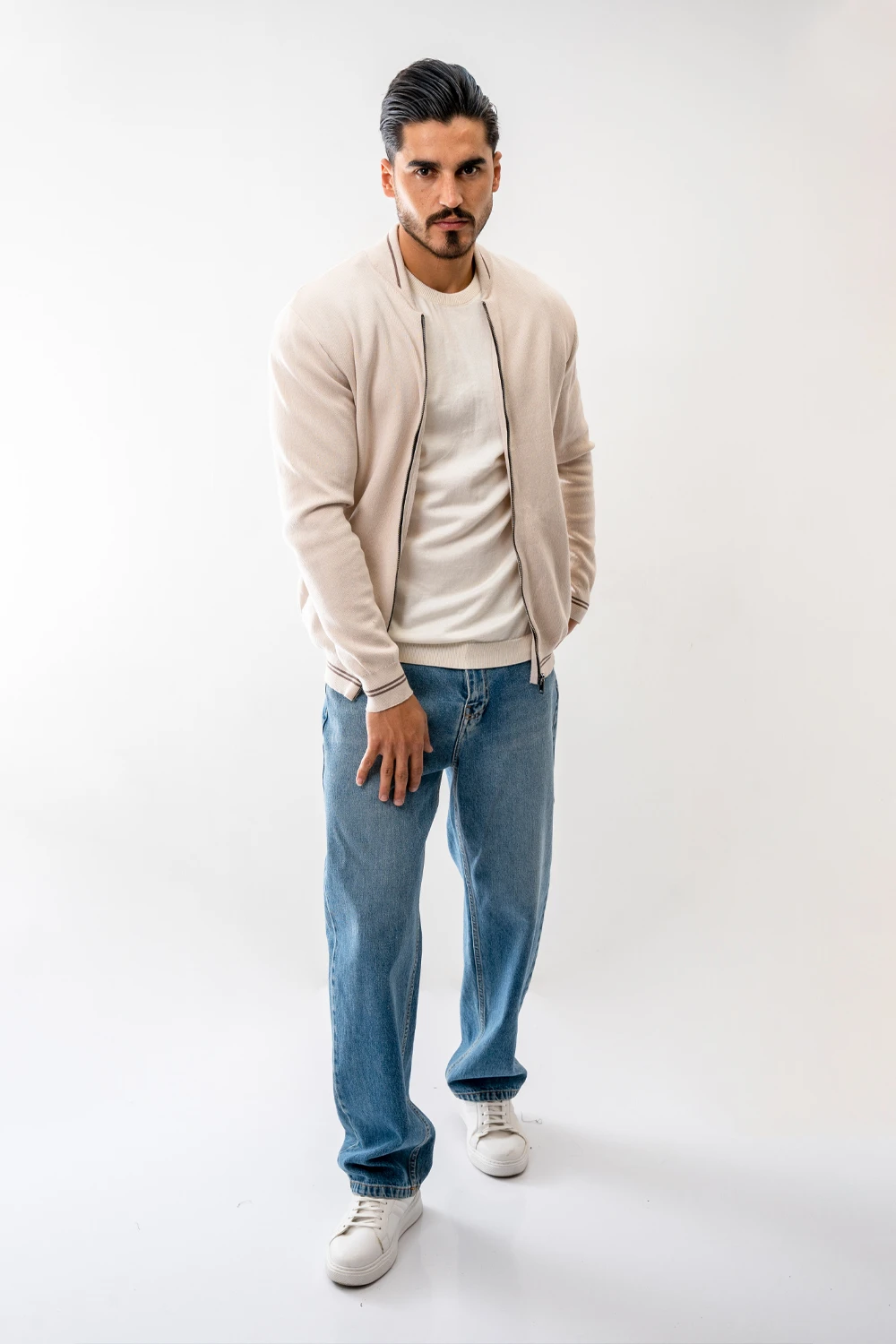 سوییشرت بافت یقه خلبانی مردانه