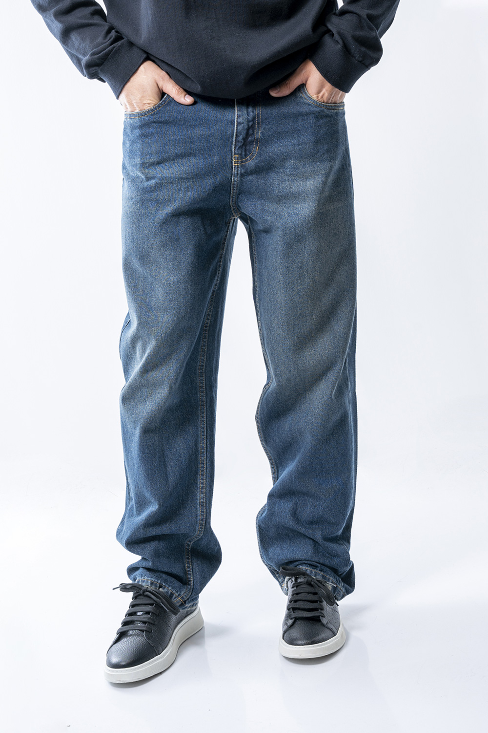 شلوار جین نیم بگ مردانه