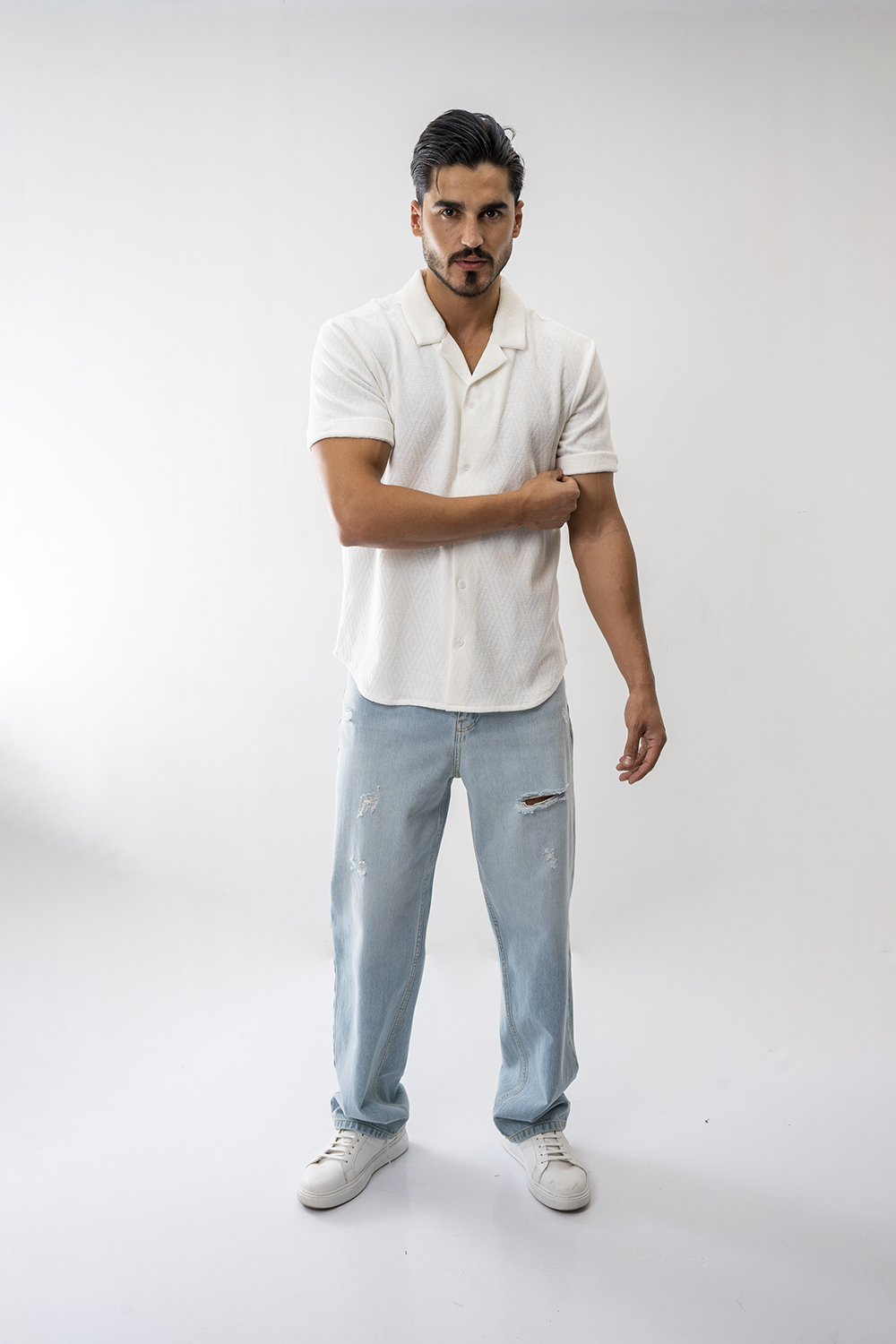 پیراهن آستین کوتاه یقه انگلیسی مردانه