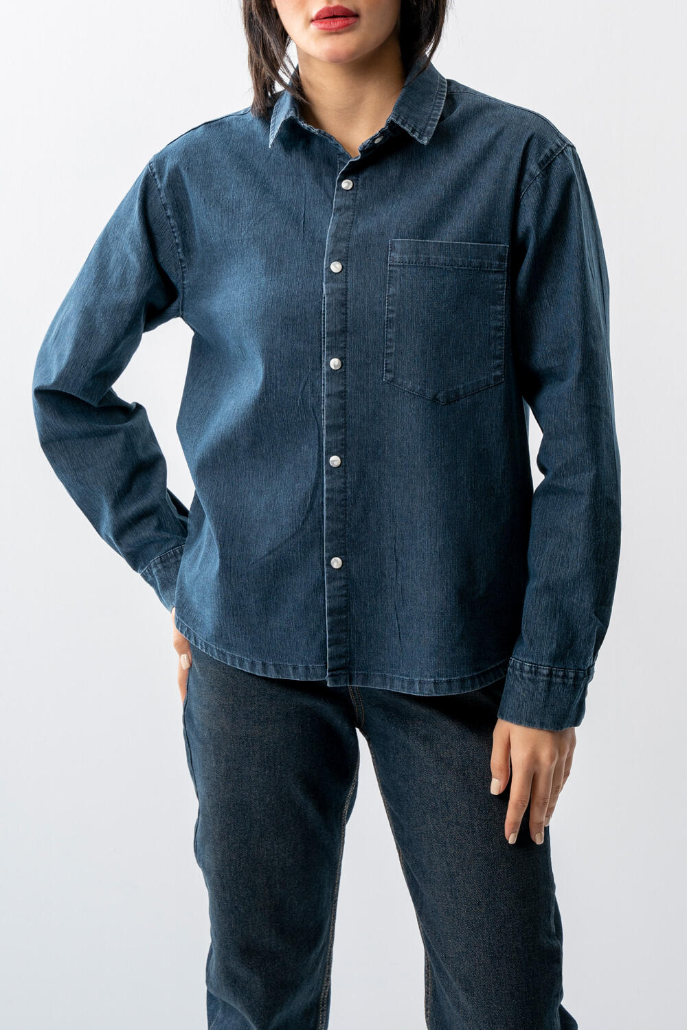 شومیز جین جیب دار زنانه