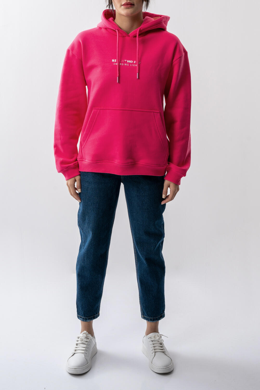 هودی بیسیک کلاه دار چاپی زنانه