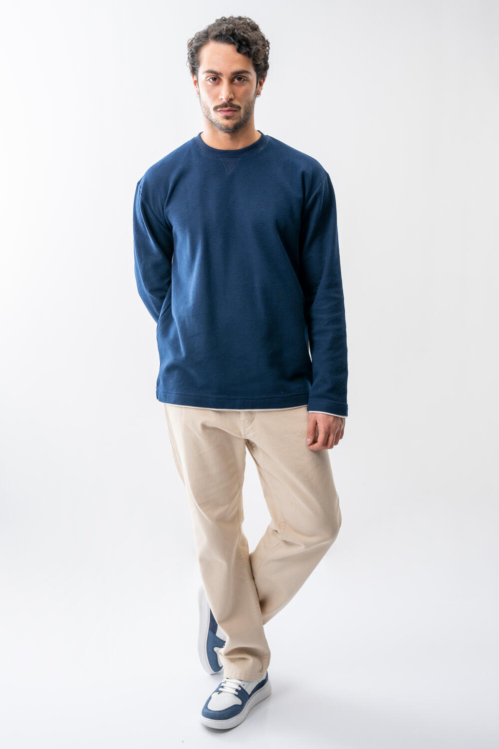 تیشرت آستین بلند یقه گرد مردانه 