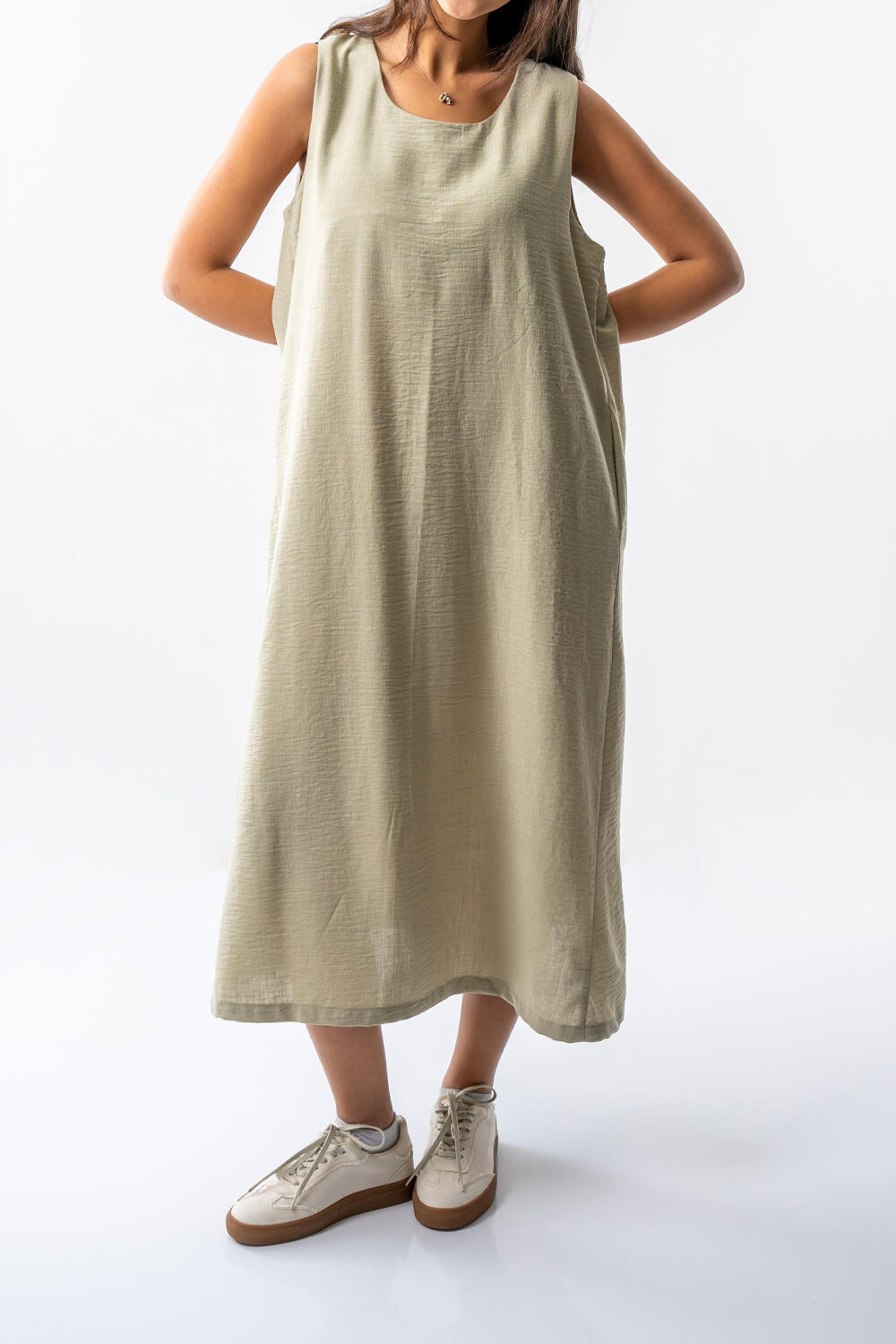 پیراهن آستین حلقه ای جیب دار زنانه 