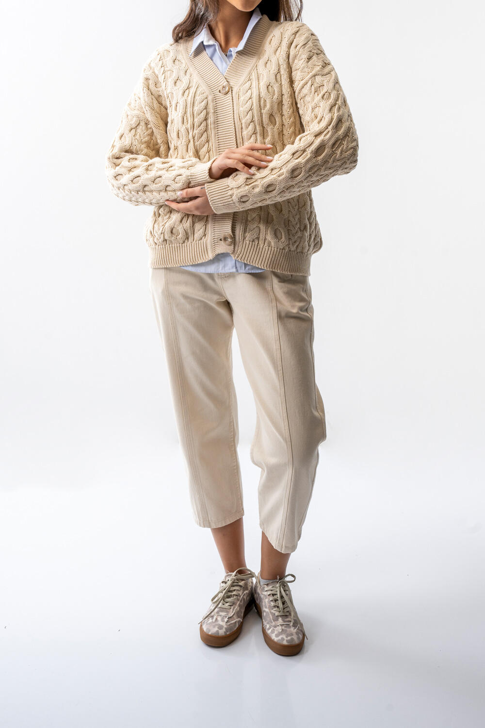 ژاکت بافت برجسته زنانه